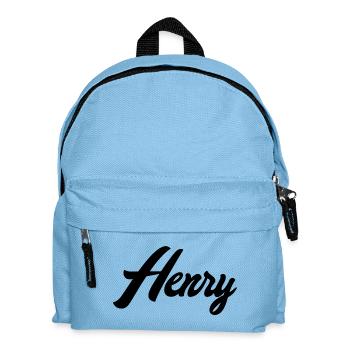 Henry Name Schwarz - Kinder Rucksack - Hellblau - Vorne