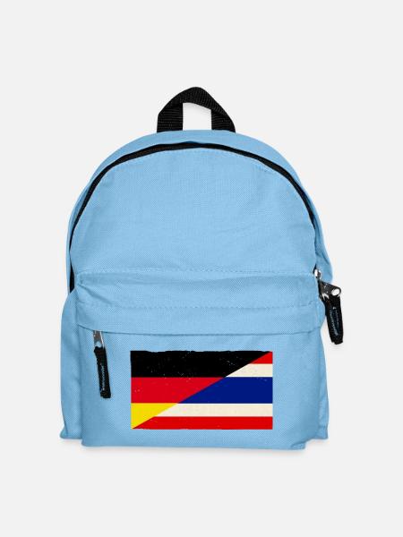 Deutschland und Thailand Vintage Flagge - Kinder Rucksack - Hellblau