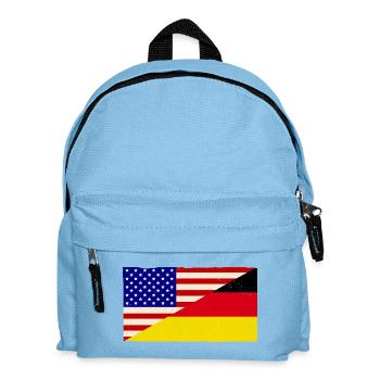 Deutschland und USA Vintage Flagge - Kinder Rucksack - Hellblau - Vorne
