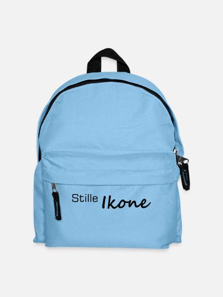 Stille Ikone Handlettered Schriftzug - Kinder Rucksack - Hellblau