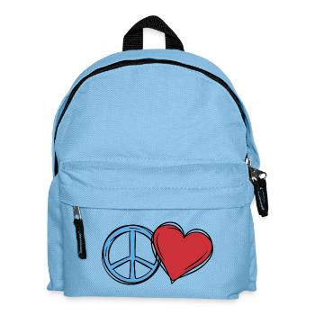 Herz Weltfrieden Peace Frieden Liebe Geschenkidee - Kinder Rucksack - Hellblau - Vorne