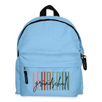 Lehrerin Grundschule Grundschullehrerin Geschenk - Kinder Rucksack - Hellblau - Vorne