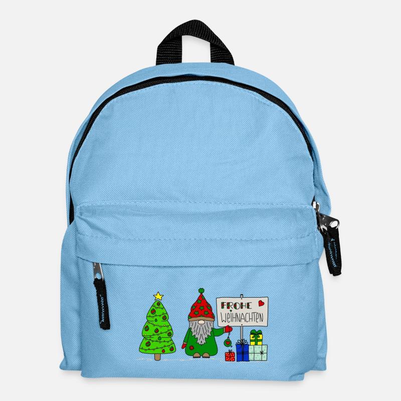 NICE Wichtel mit Tannenbaum und Geschenken - Kinder Rucksack - Hellblau