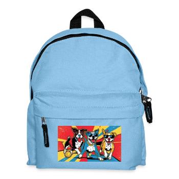 Funny Dogs "Playtime" - Kinder Rucksack - Hellblau - Vorne