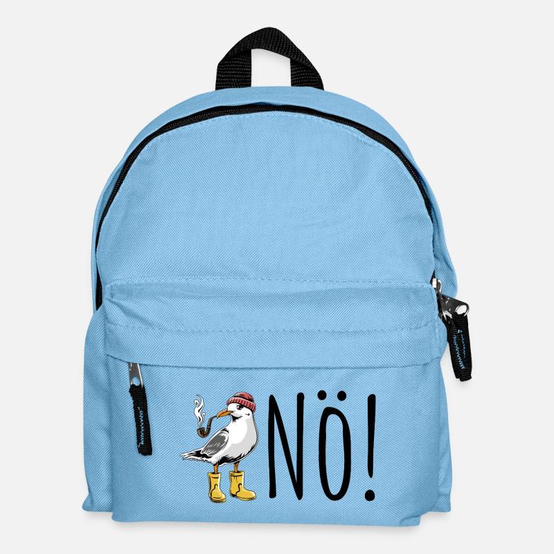 Möwe sagt NÖ - Nordsee - Geschenk - Kinder Rucksack - Hellblau