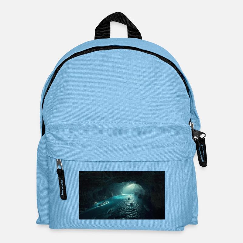 Leuchtende Meereshöhle - Kinder Rucksack - Hellblau