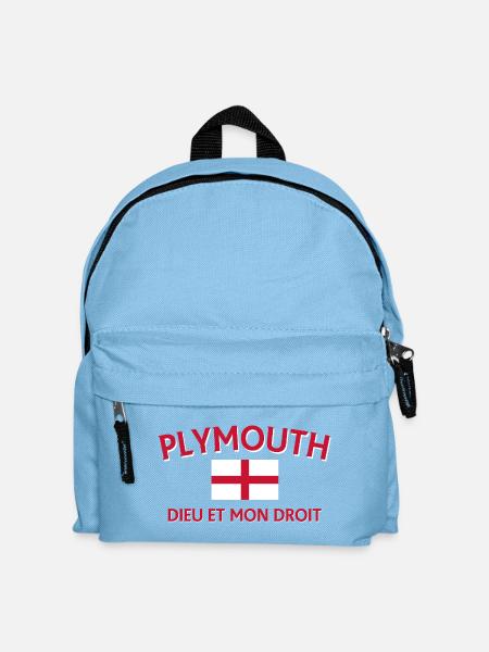 Plymouth Flagge Motto - Kinder Rucksack - Hellblau