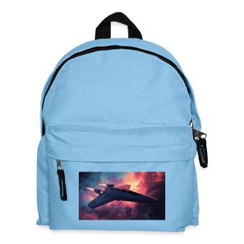 Raumschiff - Kinder Rucksack - Hellblau - Vorne