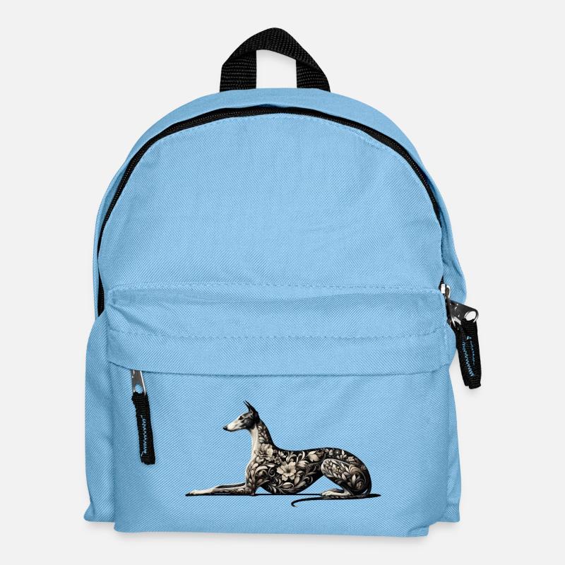 Galgo Embroidery Design - Kinder Rucksack - Hellblau