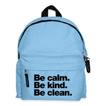 Calme. Sois gentil. Sois propre - Sac à dos Enfant - bleu clair - Devant