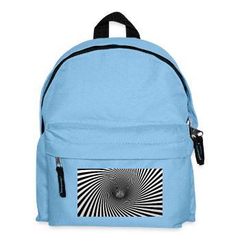 Hypnotische Schwarz-Weiß-Spirale - Kinder Rucksack - Hellblau - Vorne