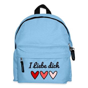 ICH LIEBE DICH. ICH LIEBE DICH. HERZ. PAAR. - Kinder Rucksack - Hellblau - Vorne
