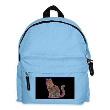 Psychedelic Cat Patterns - Kids' Backpack - light blue - Front