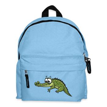 Crocodile with big eyes cartoon - Kids' Backpack - light blue - Front