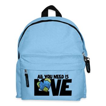Erdherz: Aquarellkugel - Kinder Rucksack - Hellblau - Vorne