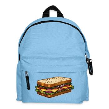 Cartoon Cheese Sandwich Illustration - Kids' Backpack - light blue - Front
