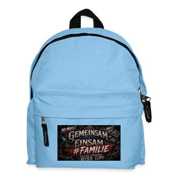 Gemeinsam statt Einsam #Familie - Kinder Rucksack - Hellblau - Vorne