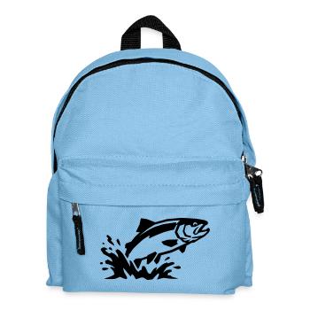 Jumping fish, trout fishing, angling - Kids' Backpack - light blue - Front