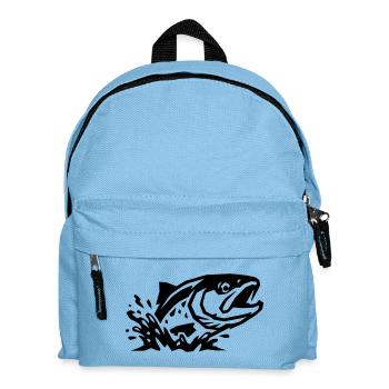 Springender Fisch Angeln Angelverein Raubfisch - Kinder Rucksack - Hellblau - Vorne