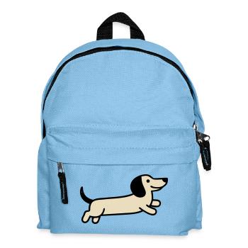Promenade du propriétaire de chien de course de teckel - Sac à dos Enfant - bleu clair - Devant