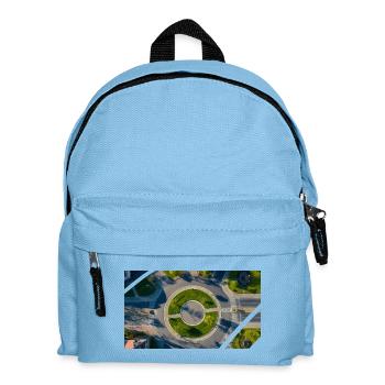 Aerial View Round Circle Green Accents - Kids' Backpack - light blue - Front