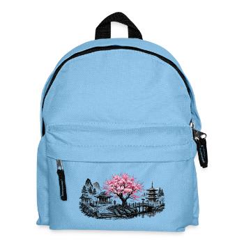 Japanese Cherry Blossom Temple Garden - Kids' Backpack - light blue - Front