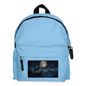 Hurlements de loup au clair de lune sur les pics - Sac à dos Enfant - bleu clair - Devant