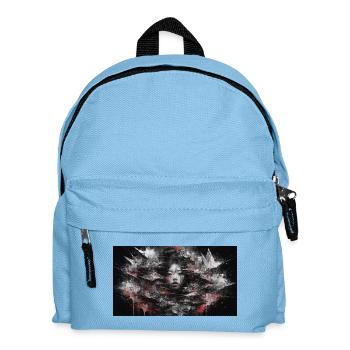Dark Asia Punk Art Frau Porträt T-Shirt Bild - Kinder Rucksack - Hellblau - Vorne
