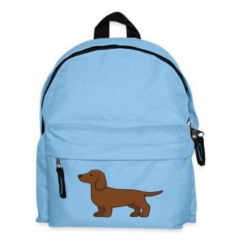 Brown Dachshund Silhouette - Kids' Backpack - light blue - Front