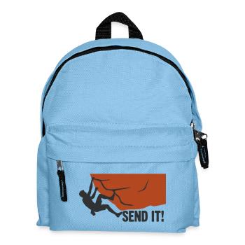 Send It Boulderer Silhouette - Kinder Rucksack - Hellblau - Vorne