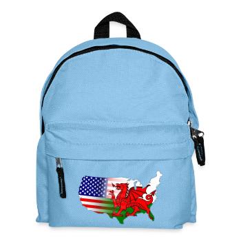 American Welsh Flag - Kids' Backpack - light blue - Front