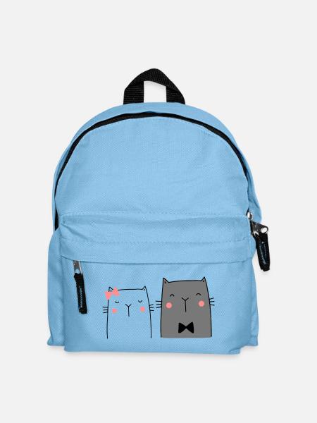 Cats Couple Couple Couple Wedding Couple Wedding - Kids' Backpack - light blue