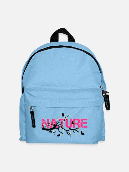 Nature en Rose Éclatante - Sac à dos Enfant - bleu clair
