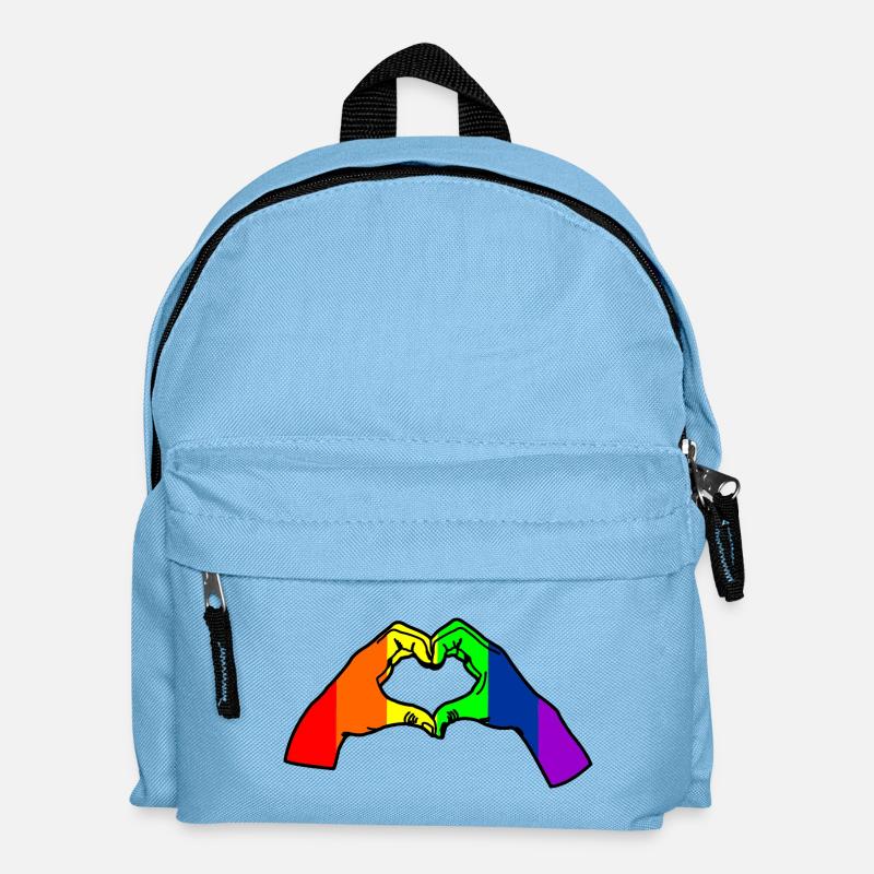 Amour de la main arc-en-ciel - Sac à dos Enfant - bleu clair