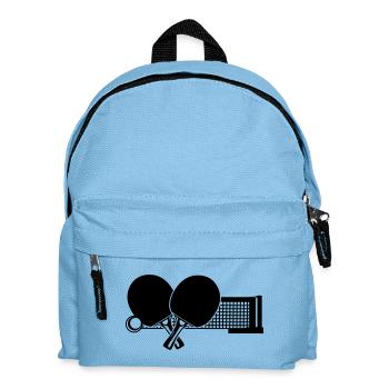 Deux battes de tennis de table croisées avec un filet de tennis - Sac à dos Enfant - bleu clair - Devant