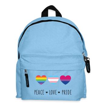 Mois de la fierté LGBT - Paix, amour, fierté - Sac à dos Enfant - bleu clair - Devant