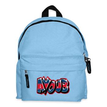 Graffiti Vorname AYOUB von Max le Tagueur - Kinder Rucksack - Hellblau - Vorne