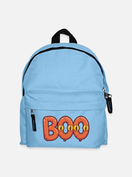 Halloween Boo Creepy Letters with Scary Glow Eyes - Kids' Backpack - light blue