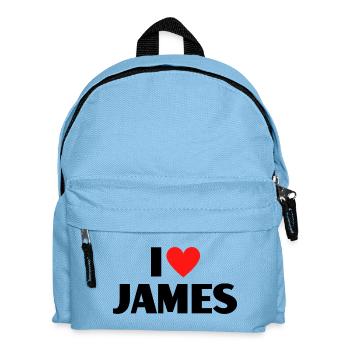 I love James Red Heart Love Fan Gift - Kids' Backpack - light blue - Front