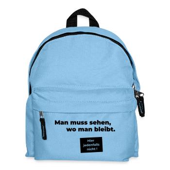 sehen wo man bleibt - Kinder Rucksack - Hellblau - Vorne