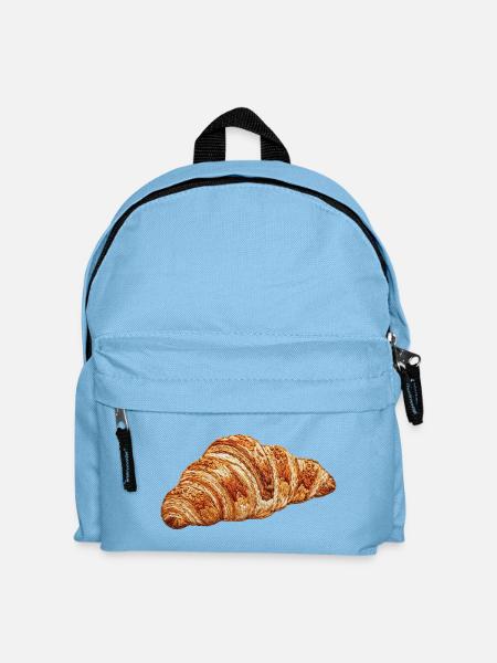 Croissant im bestickten Look (bedruckt) - Kinder Rucksack - Hellblau