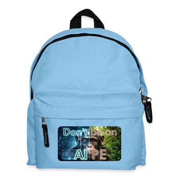 Don't Be an Ape: AI Contrast - Kids' Backpack - light blue - Front