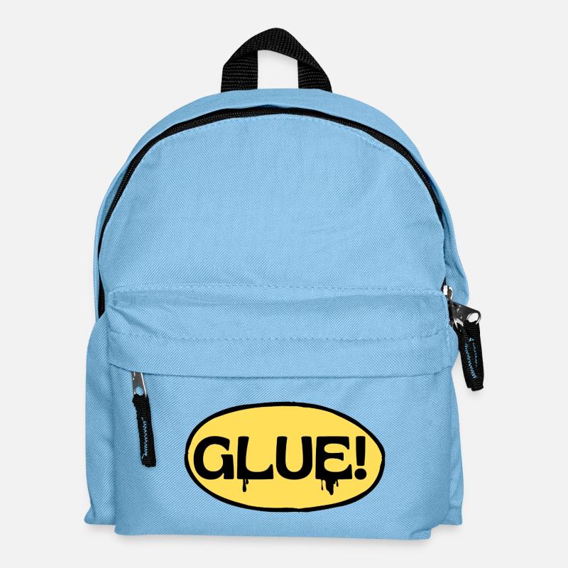Glue! Yellow adhesive logo - Kids' Backpack - light blue