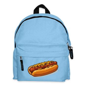 Cheese Covered Hot Dog Illustration - Kids' Backpack - light blue - Front