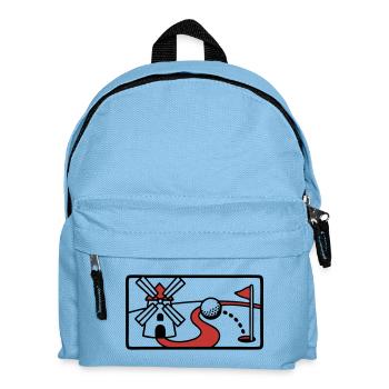 Minigolf Bahn Windmühle Freizeitpark Team - Kinder Rucksack - Hellblau - Vorne