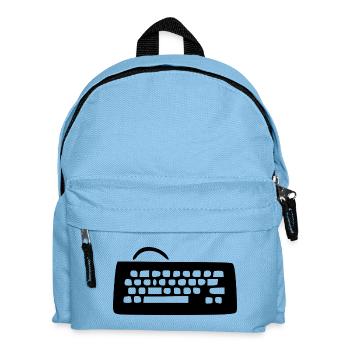 Retro_Vintage_80er_90er_Jahre_Tastatur_schwarz_ - Kinder Rucksack - Hellblau - Vorne
