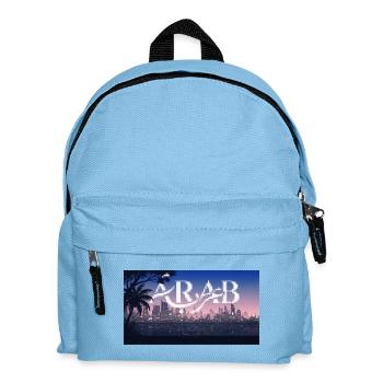Nachtstadt Neon Panorama - Kinder Rucksack - Hellblau - Vorne