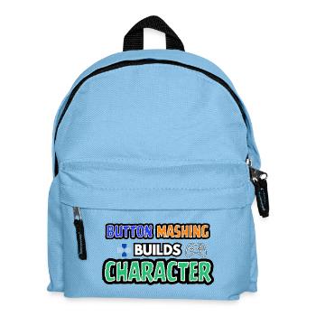 Button-Mashing baut einen Charakter auf - Kinder Rucksack - Hellblau - Vorne