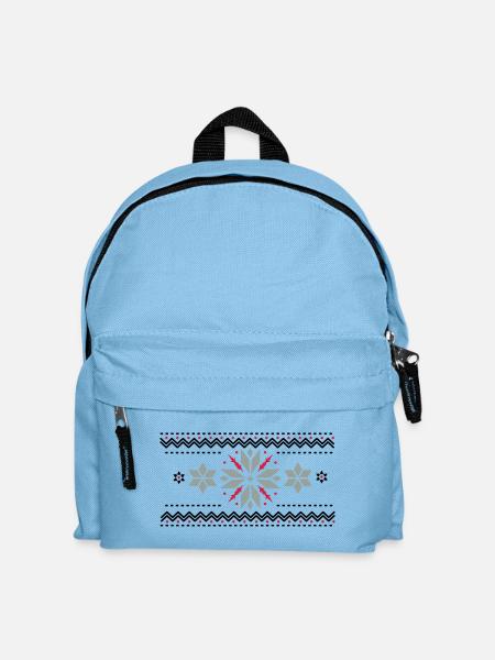 Stern Muster im Norweger Stil - Kinder Rucksack - Hellblau