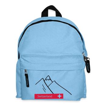 Schweiz Switzerland Berge Alpen - Kinder Rucksack - Hellblau - Vorne